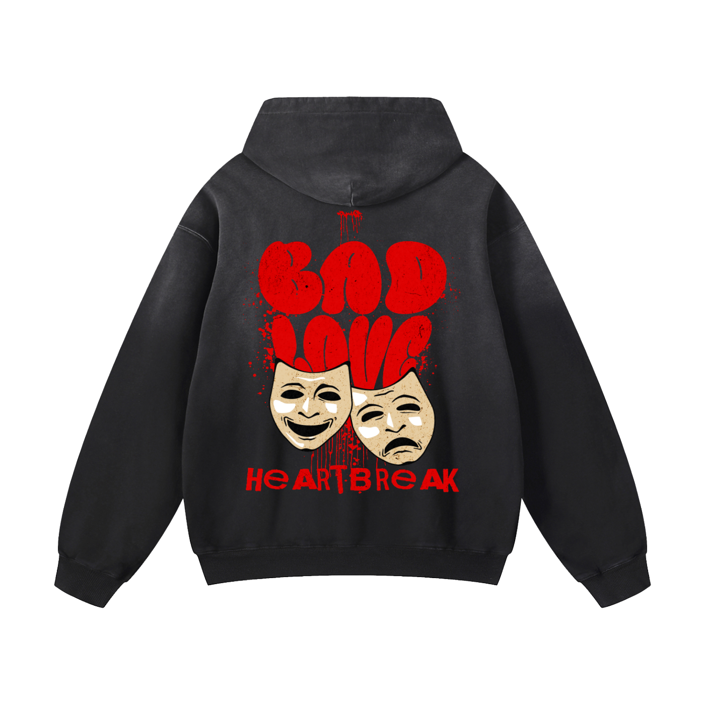 Black Sunfade Bad Love Heavyweight Oversized Hoodie