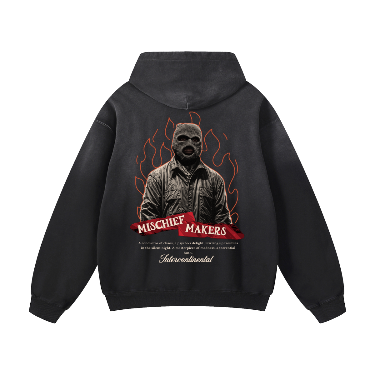 Black Sunfade Black Crime Heavyweight Oversized Hoodie