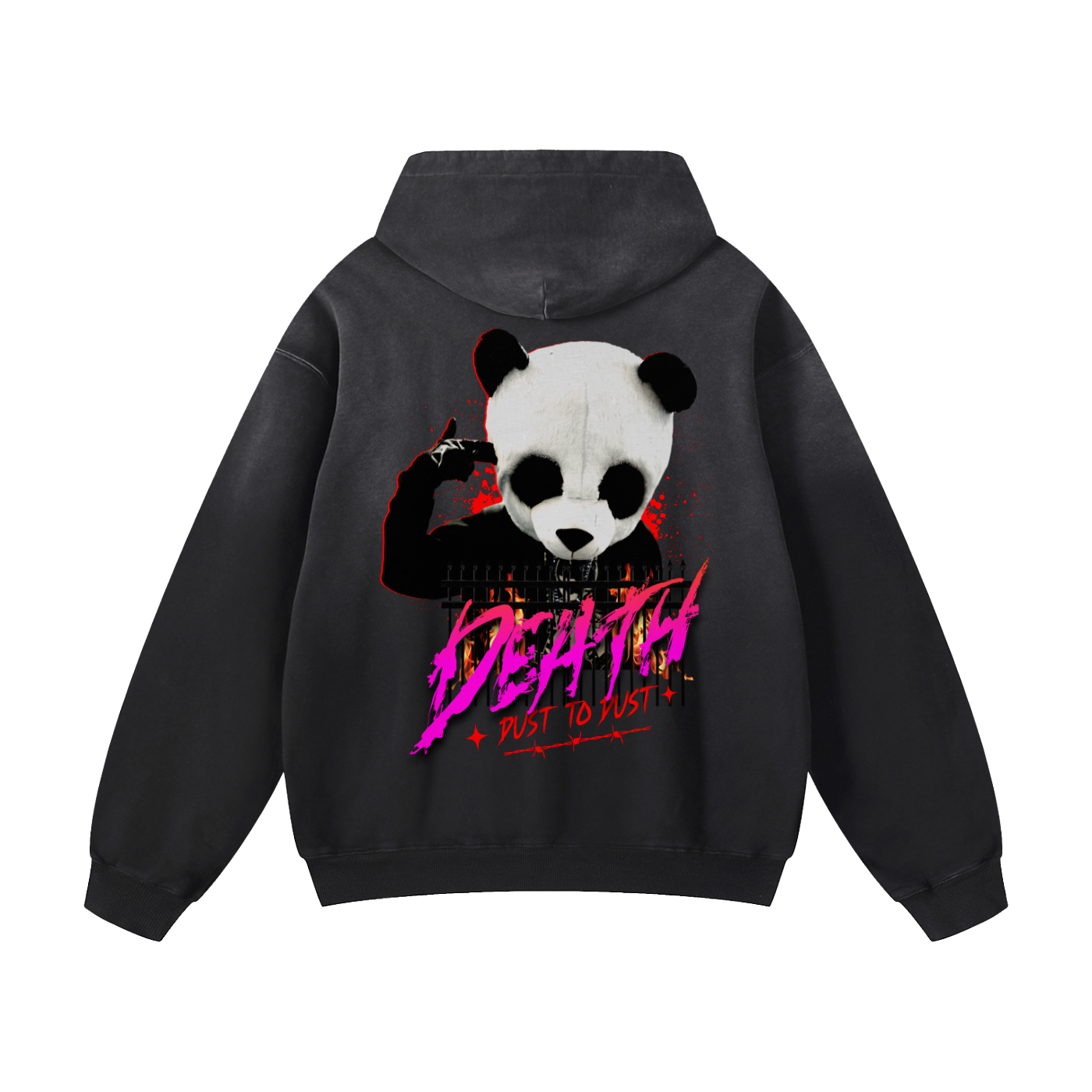Black Sunfade Death Heavyweight Oversized Hoodie