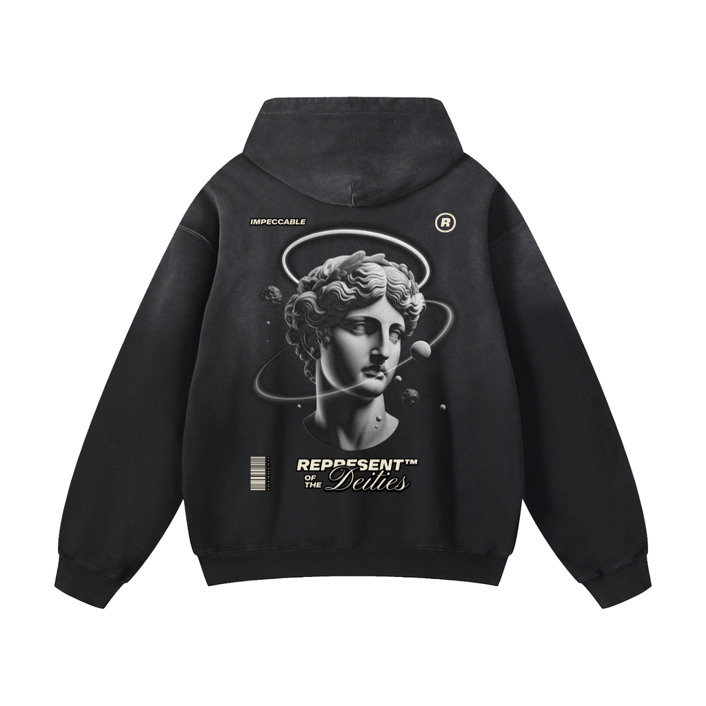 Black Sunfade Deity Mentality Heavyweight Oversized Hoodie