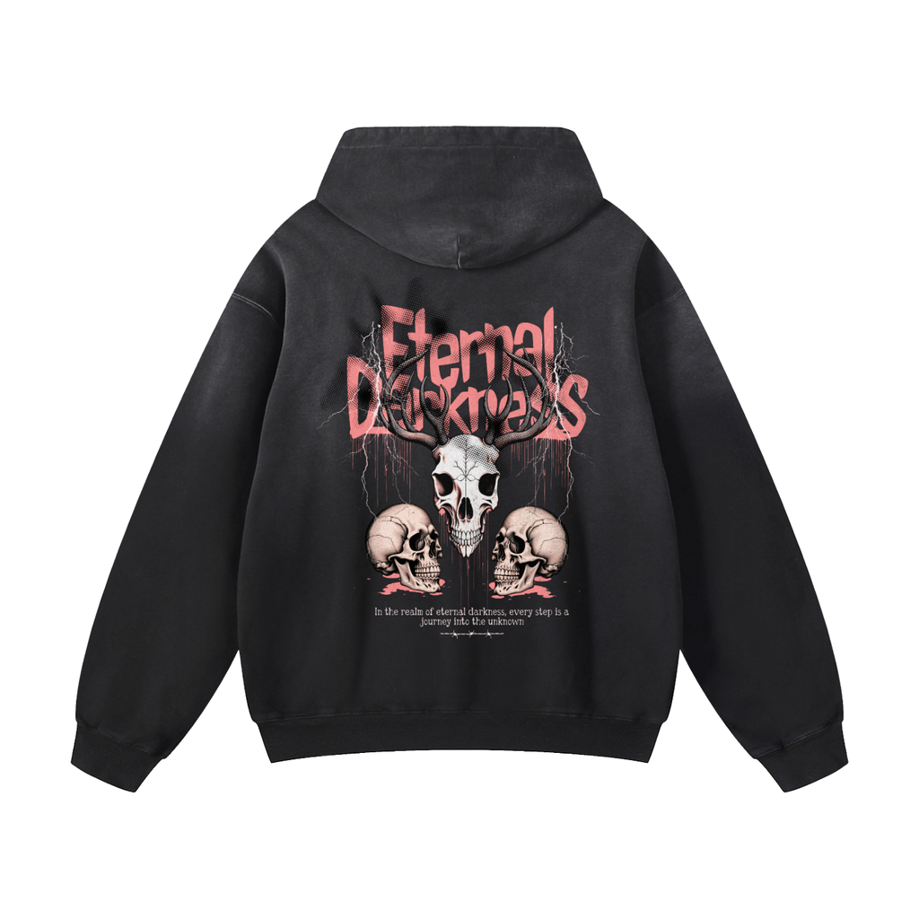 Black Sunfade Eternal Darkness Heavyweight Oversized Hoodie