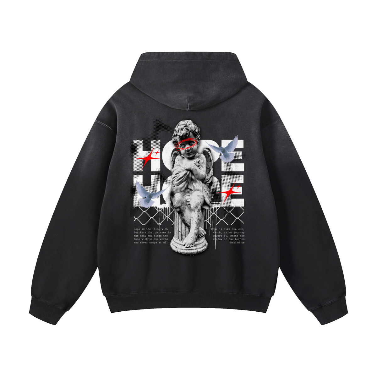 Black Sunfade Hope Heavyweight Oversized Hoodie