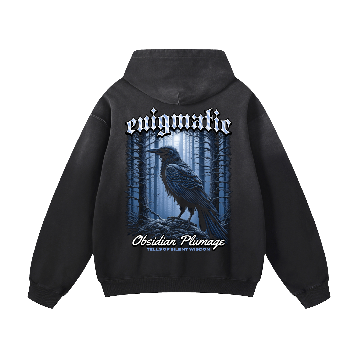 Black Sunfade Horror Fantasy Heavyweight Oversized Hoodie