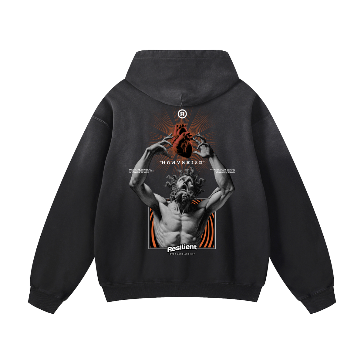 Black Sunfade Humankind Heavyweight Oversized Hoodie