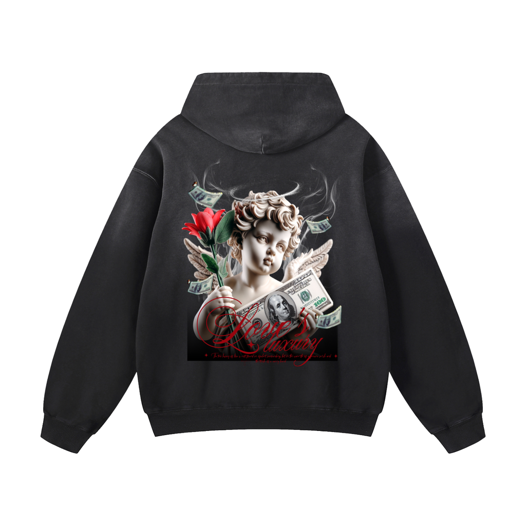 Black Sunfade Love's Luxury Heavyweight Oversized Hoodie