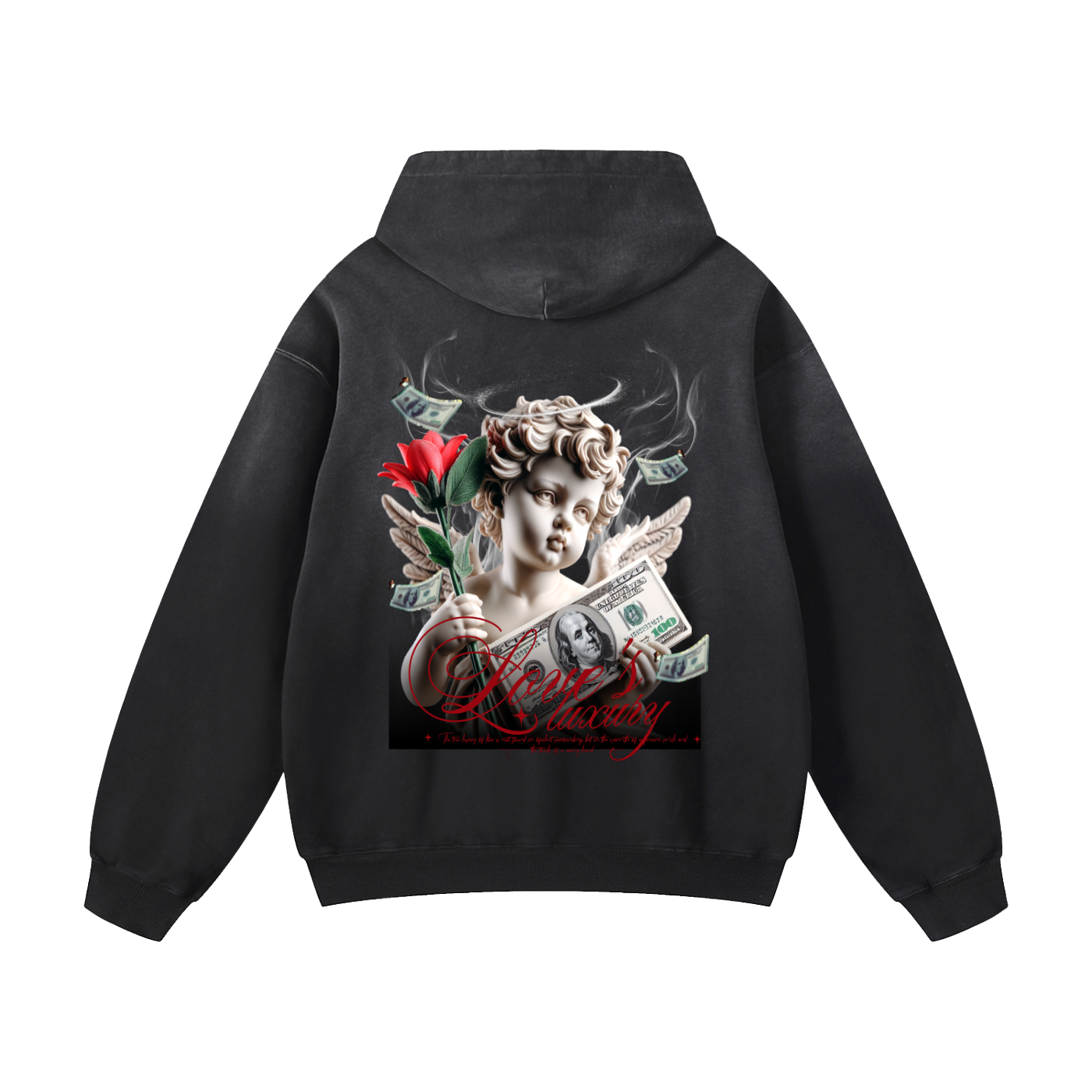 Black Sunfade Love's Luxury Heavyweight Oversized Hoodie