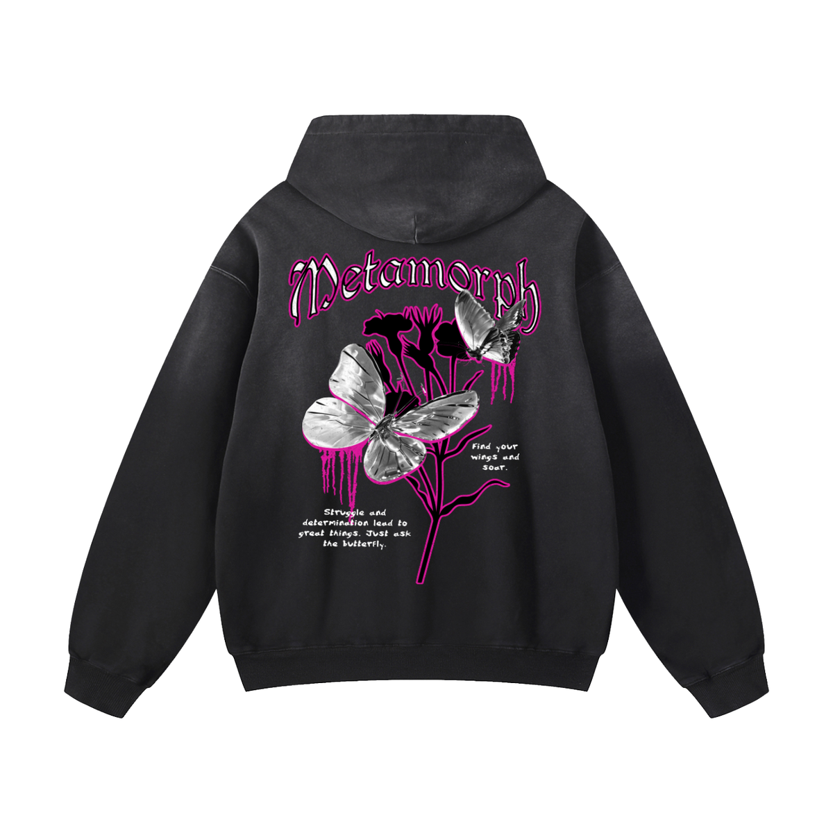 Black Sunfade Metamorph Heavyweight Oversized Hoodie