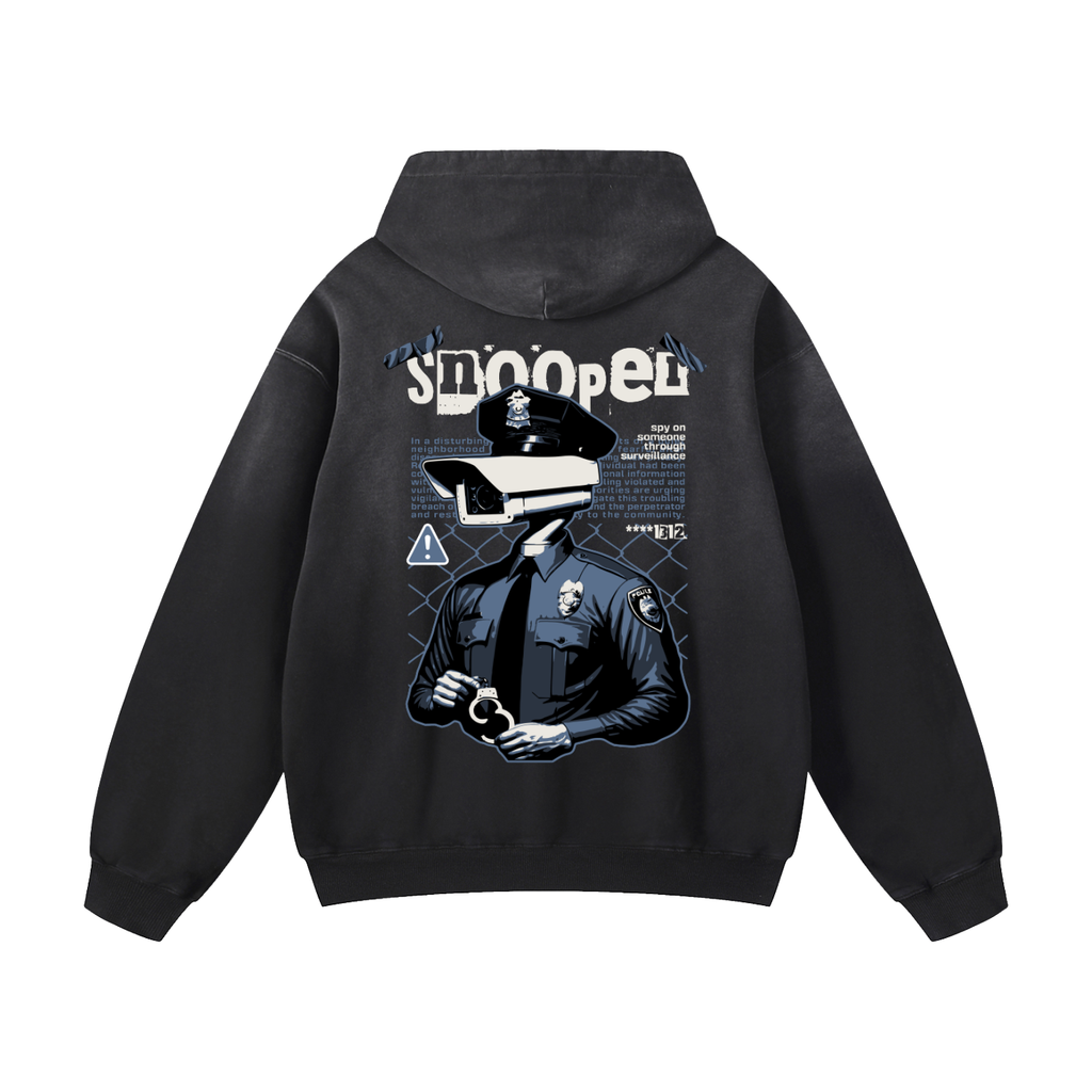 Black Sunfade Snooper Heavyweight Oversized Hoodie