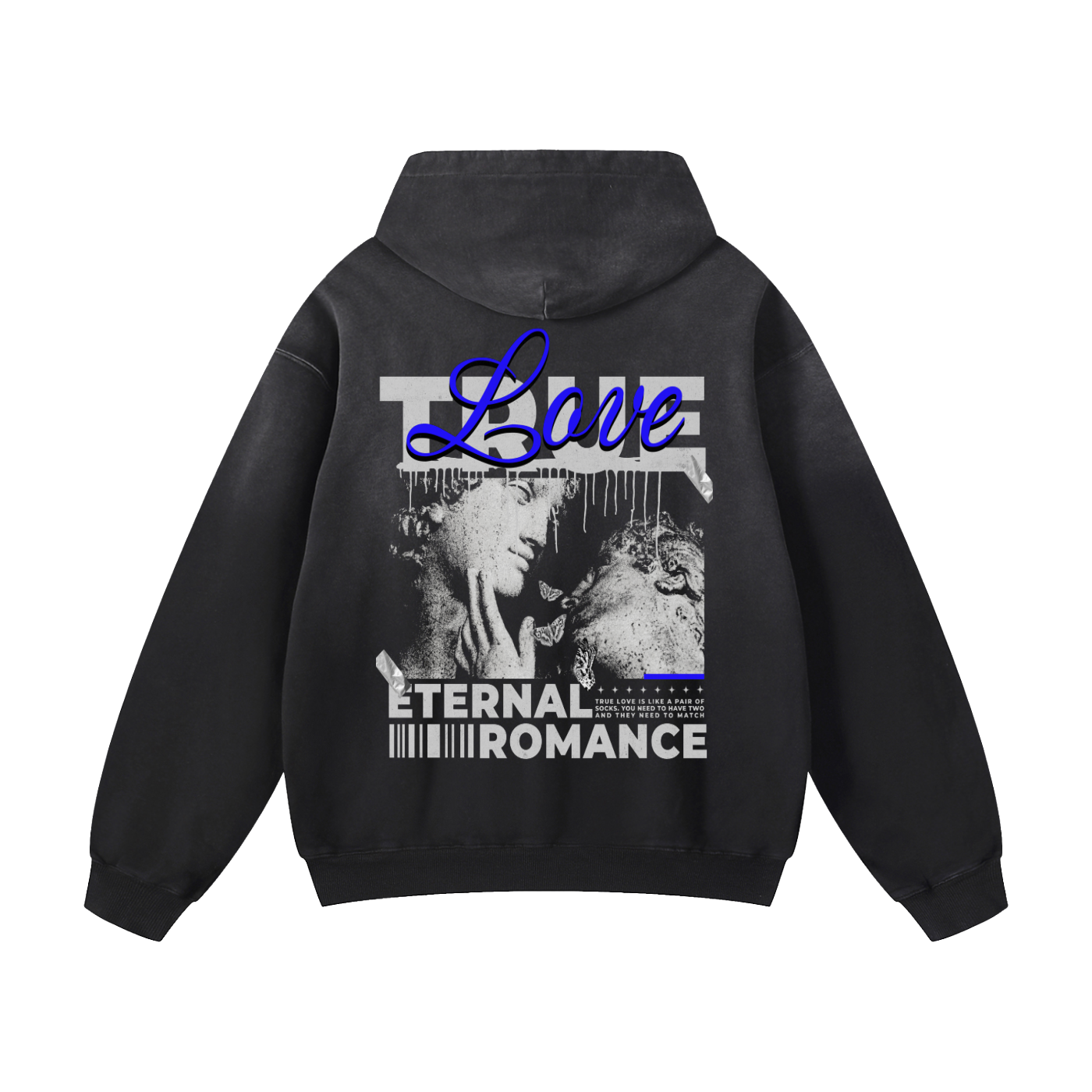 Black Sunfade True Love Heavyweight Oversized Hoodie