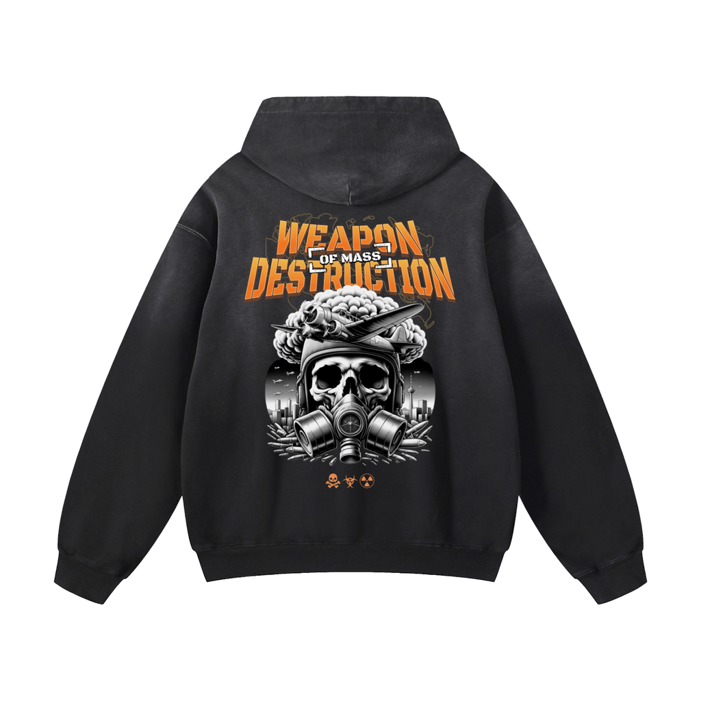 Black Sunfade Weapon Of Mass Destruction Heavyweight Oversized Hoodie