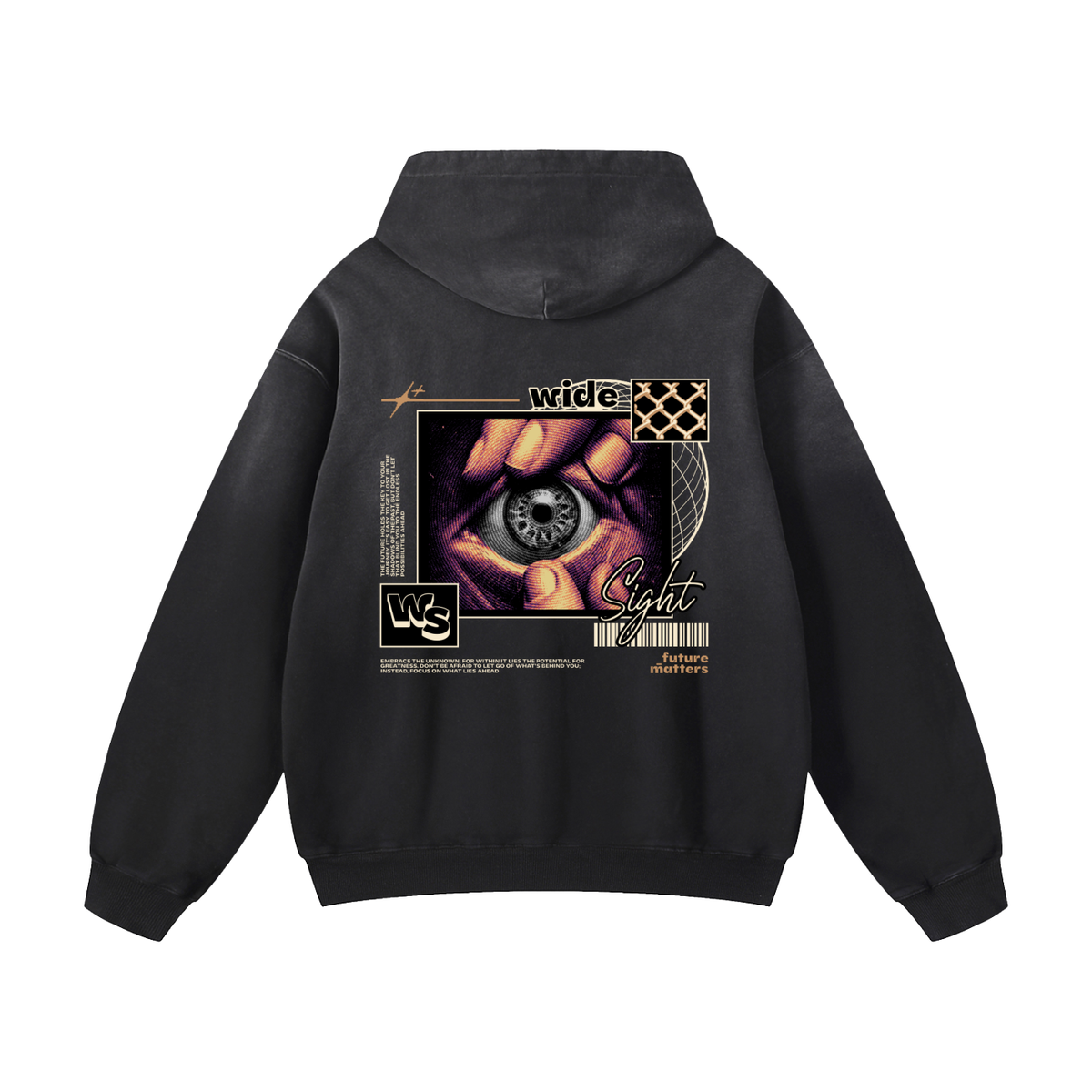 Black Sunfade Wide Sight Heavyweight Oversized Hoodie